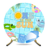 Aperturee - Aperturee Groovy One In The Sun Round Pool Party Backdrop